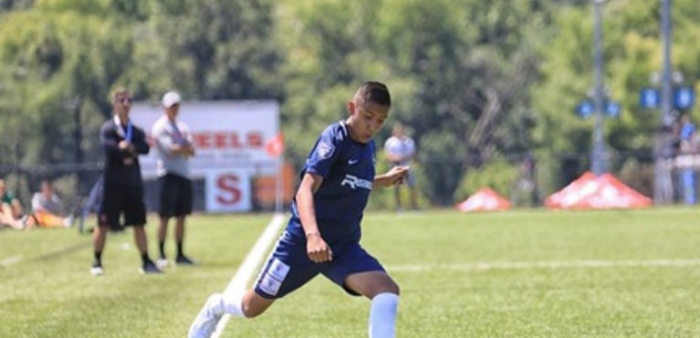 Rebels player during a soccer game.