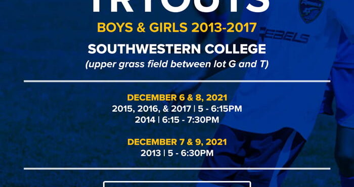 Rebels Tryouts 2022 - 2023 flyer