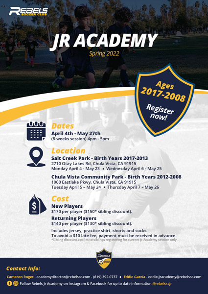 Jr Academy Flyer Spring 2022