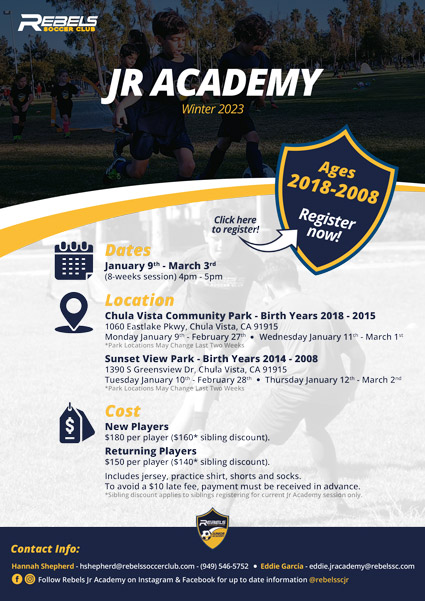 Jr Academy Winter 2023 Flyer