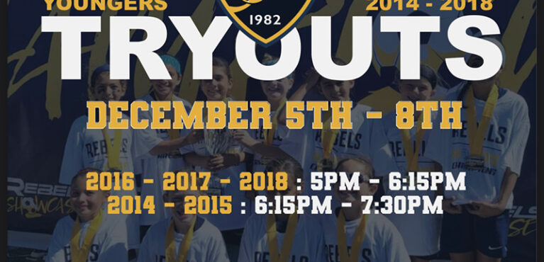 Rebels Youngers Tryouts 2023 Flyer